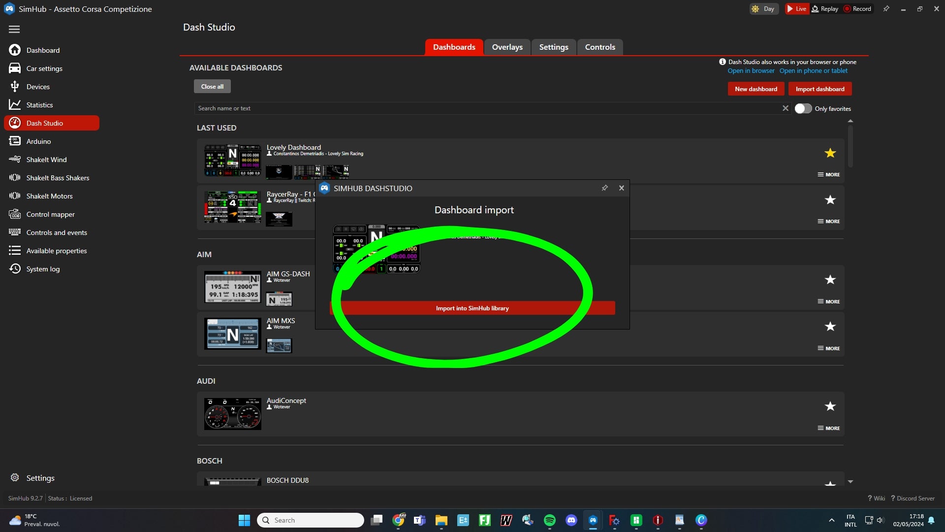 Earlier Lovely interface reference