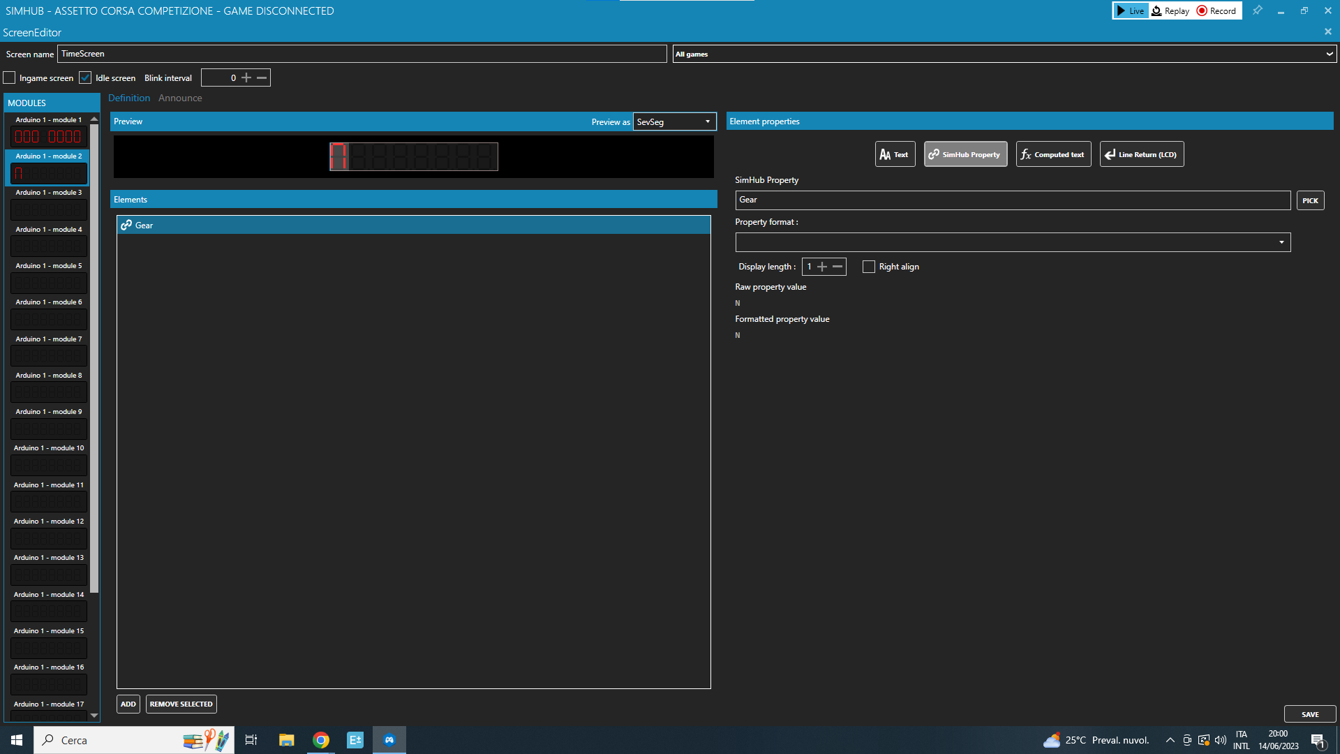 Configure the screens
