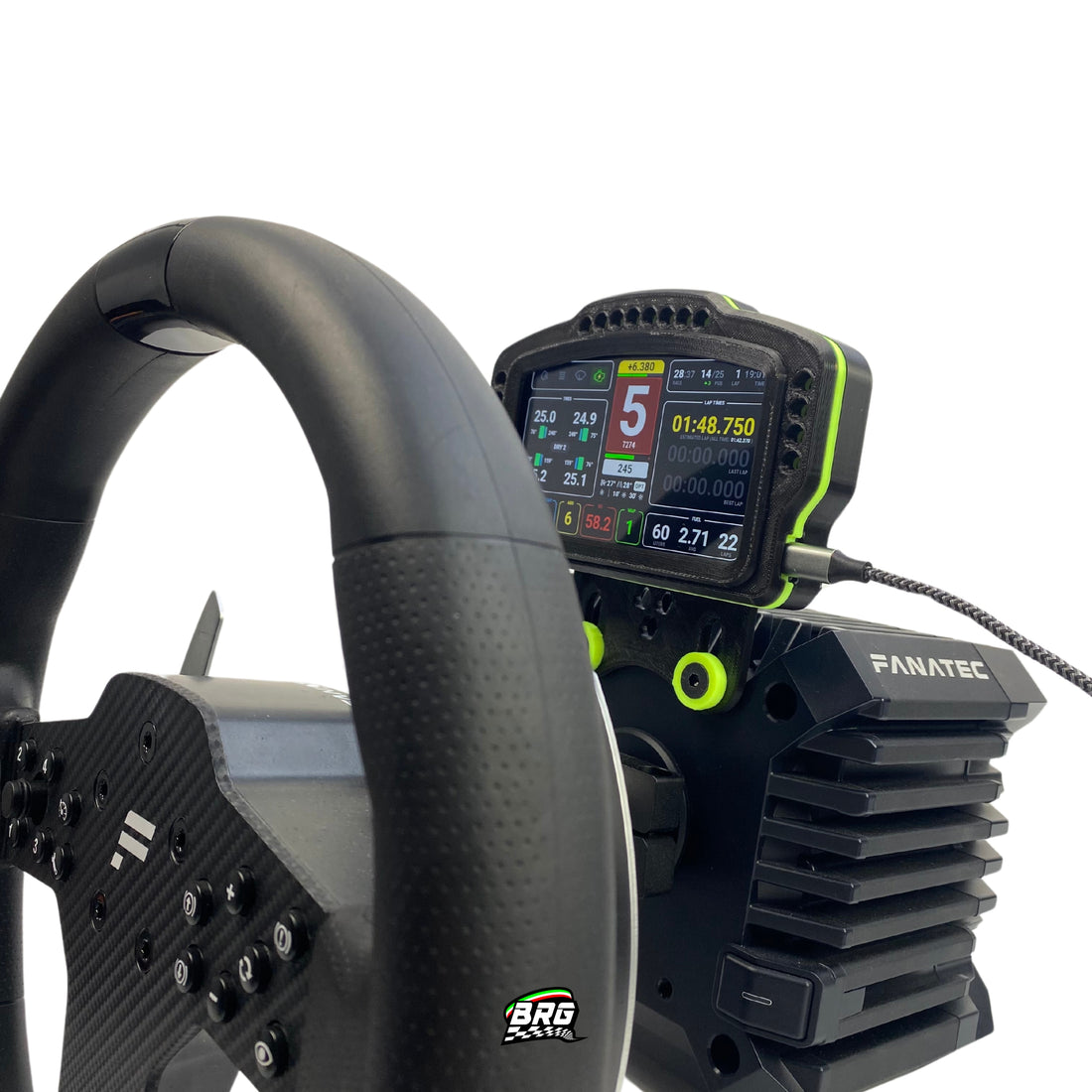 BRG Simracing Dashboard Curved Version, 5-Inch Screen, 16 LEDs, Plug and Play