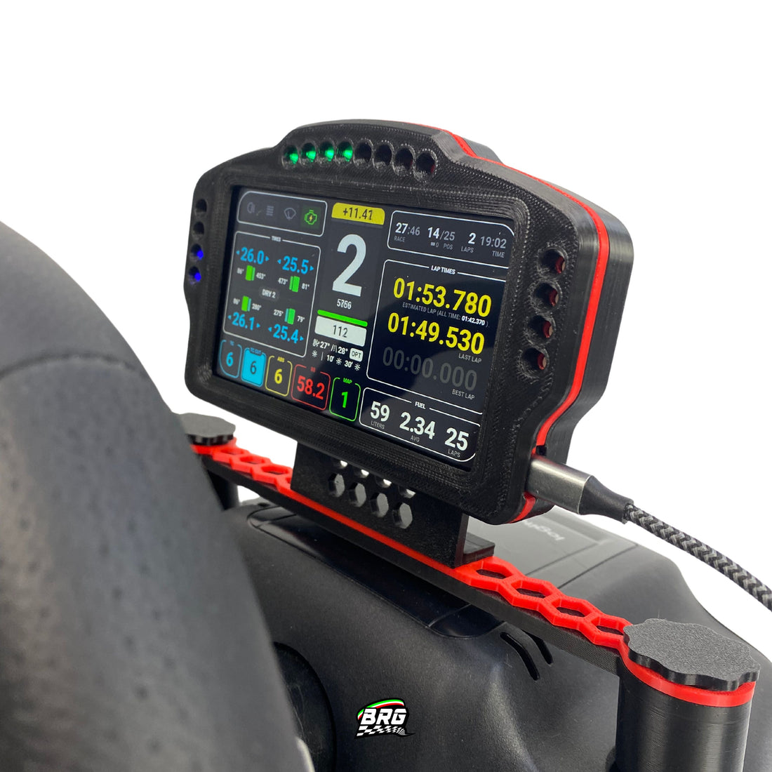 BRG Simracing Dashboard Classic Version, 5-Inch Screen, 16 LEDs, Plug and Play