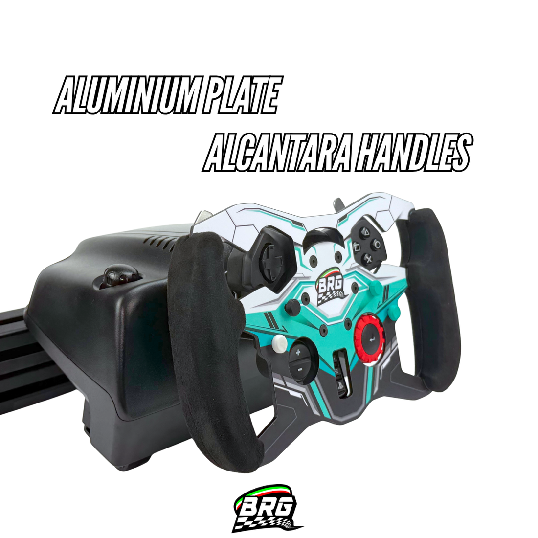 Logitech G29 / G923 PlayStation Aluminum Open Wheel Mod - Alcantara Grips – 3mm Plate – 28cm