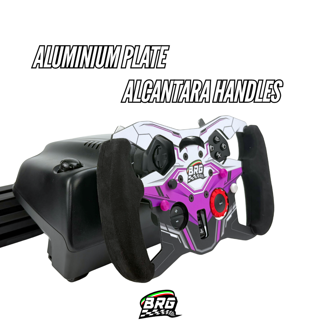Logitech G29 / G923 PlayStation Aluminum Open Wheel Mod - Alcantara Grips – 3mm Plate – 28cm