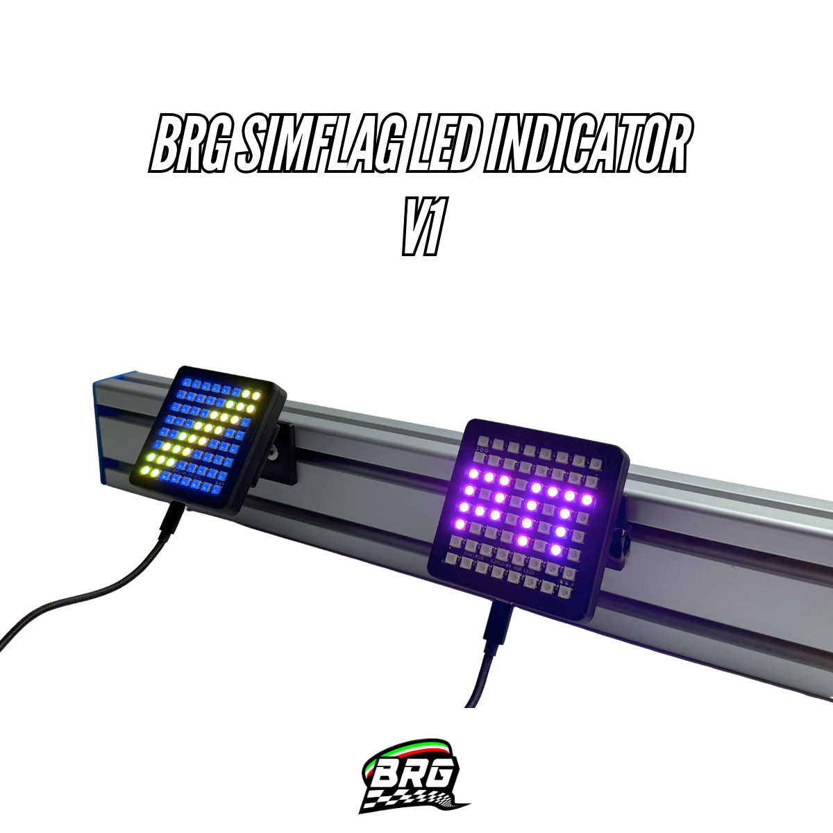 BRG Simracing V1 LED Flag Indicator, 64 LED, Plug and Play