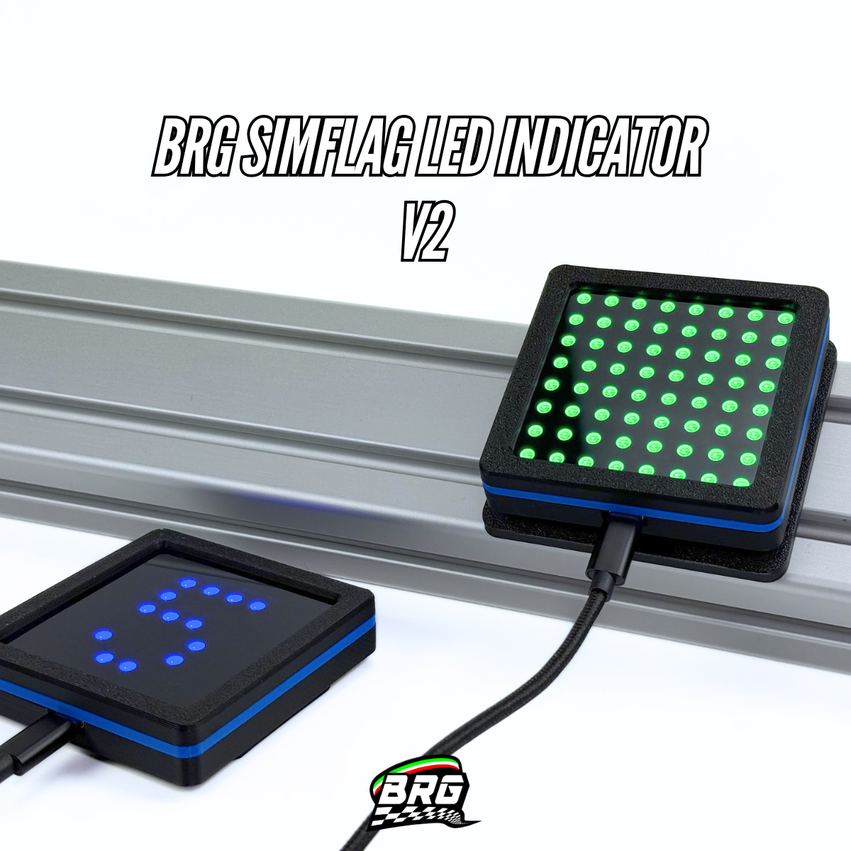 BRG Simracing V2 LED Flag Indicator, 64 LED, Plug and Play