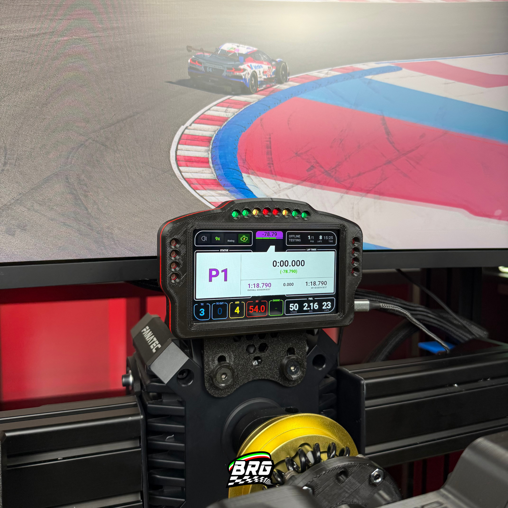BRG Simracing Dashboard Classic Version, 5-Inch Screen, 16 LEDs, Plug and Play
