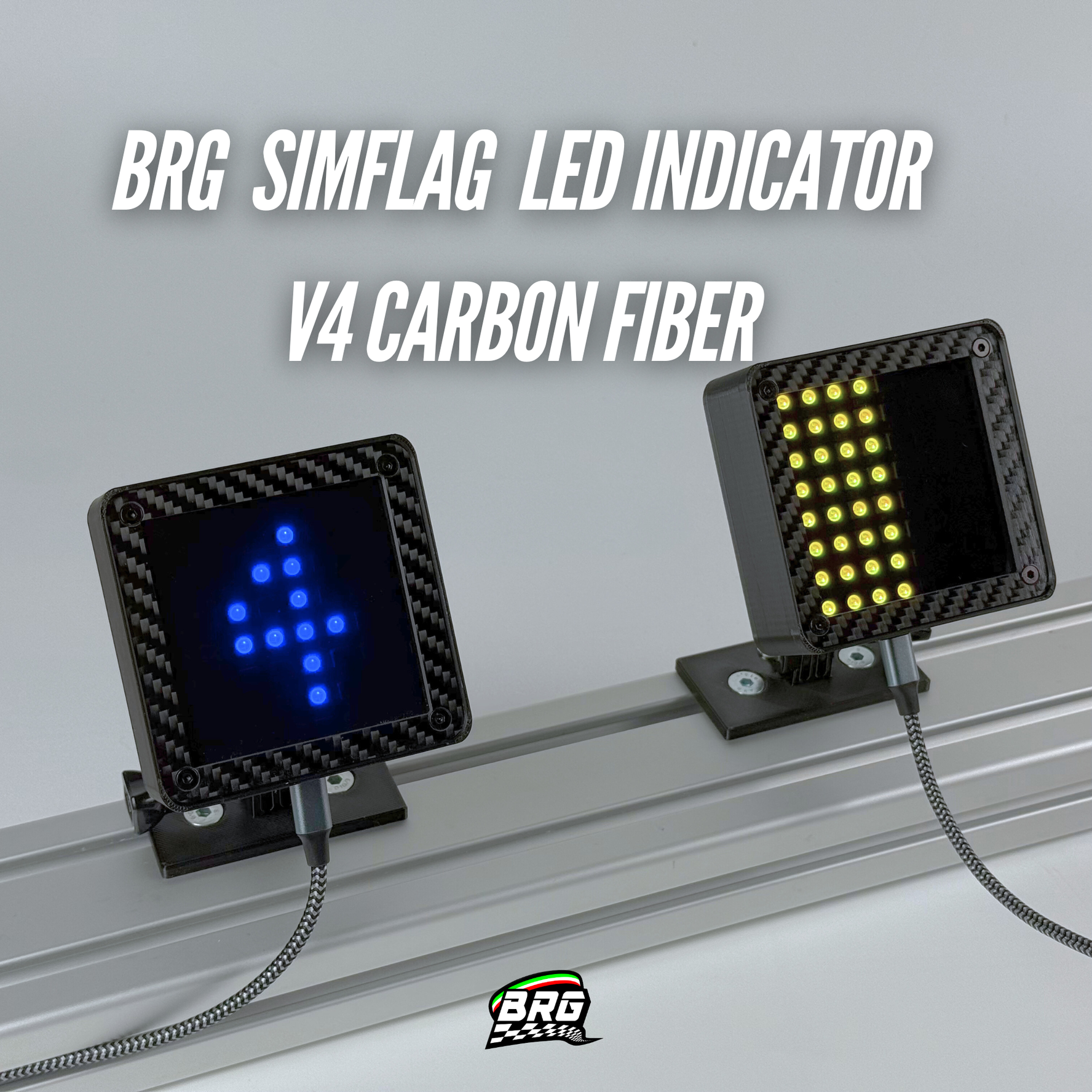 BRG Simracing V4 LED Flag Indicator, 64 LED, Plug and Play