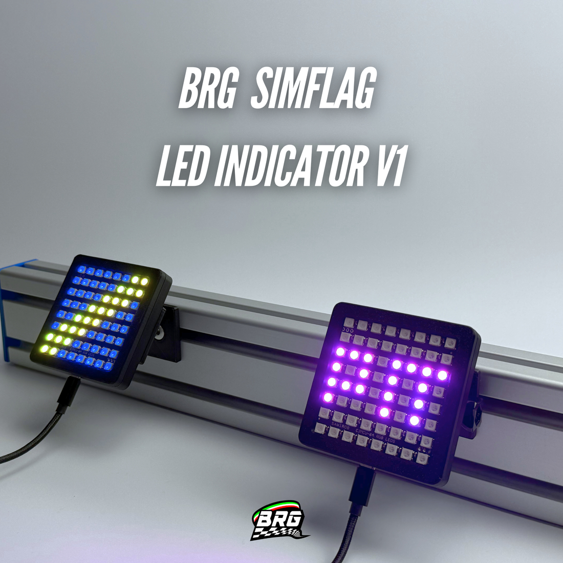 BRG Simracing V1 LED Flag Indicator, 64 LED, Plug and Play