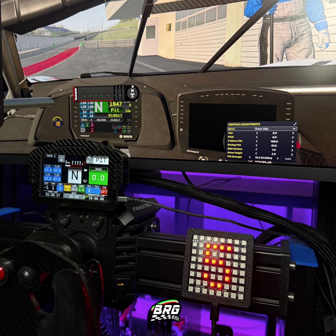 BRG Simracing V1 LED Flag Indicator, 64 LED, Plug and Play