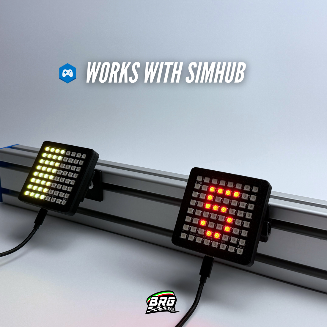 BRG Simracing V1 LED Flag Indicator, 64 LED, Plug and Play