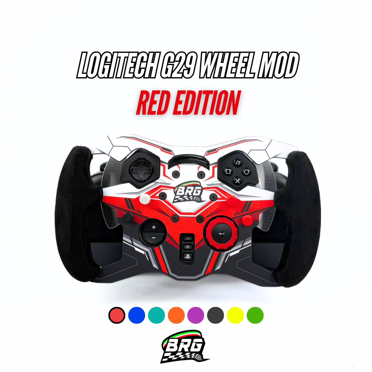 Logitech G29 / G923 PlayStation Aluminum Open Wheel Mod - Alcantara Grips – 3mm Plate – 28cm