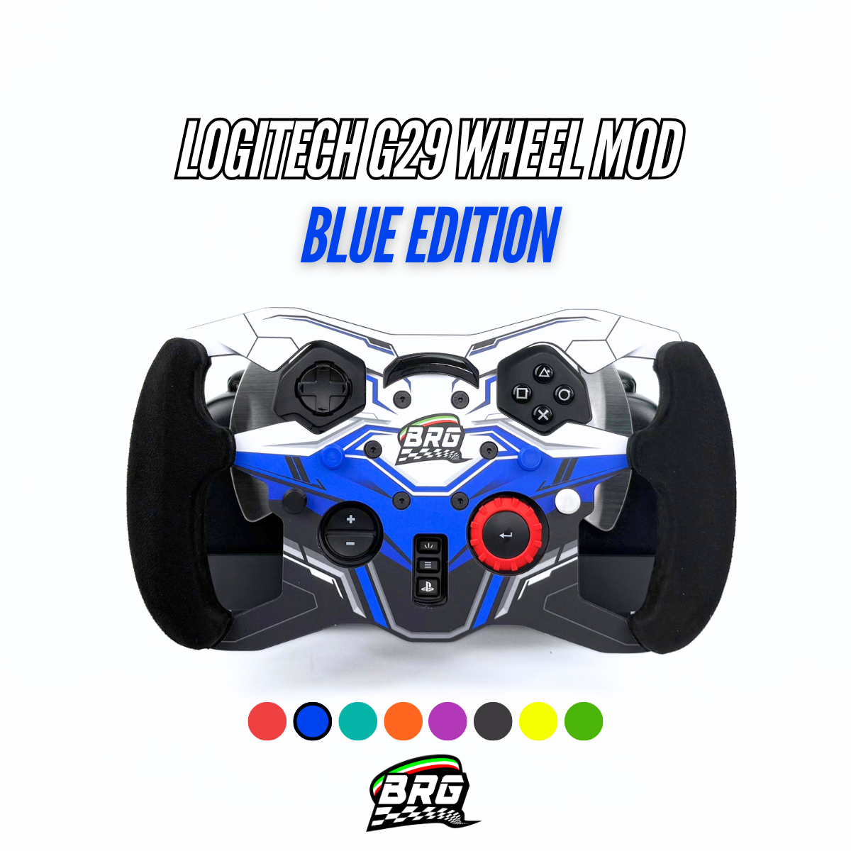 Logitech G29 / G923 PlayStation Aluminum Open Wheel Mod - Alcantara Grips – 3mm Plate – 28cm