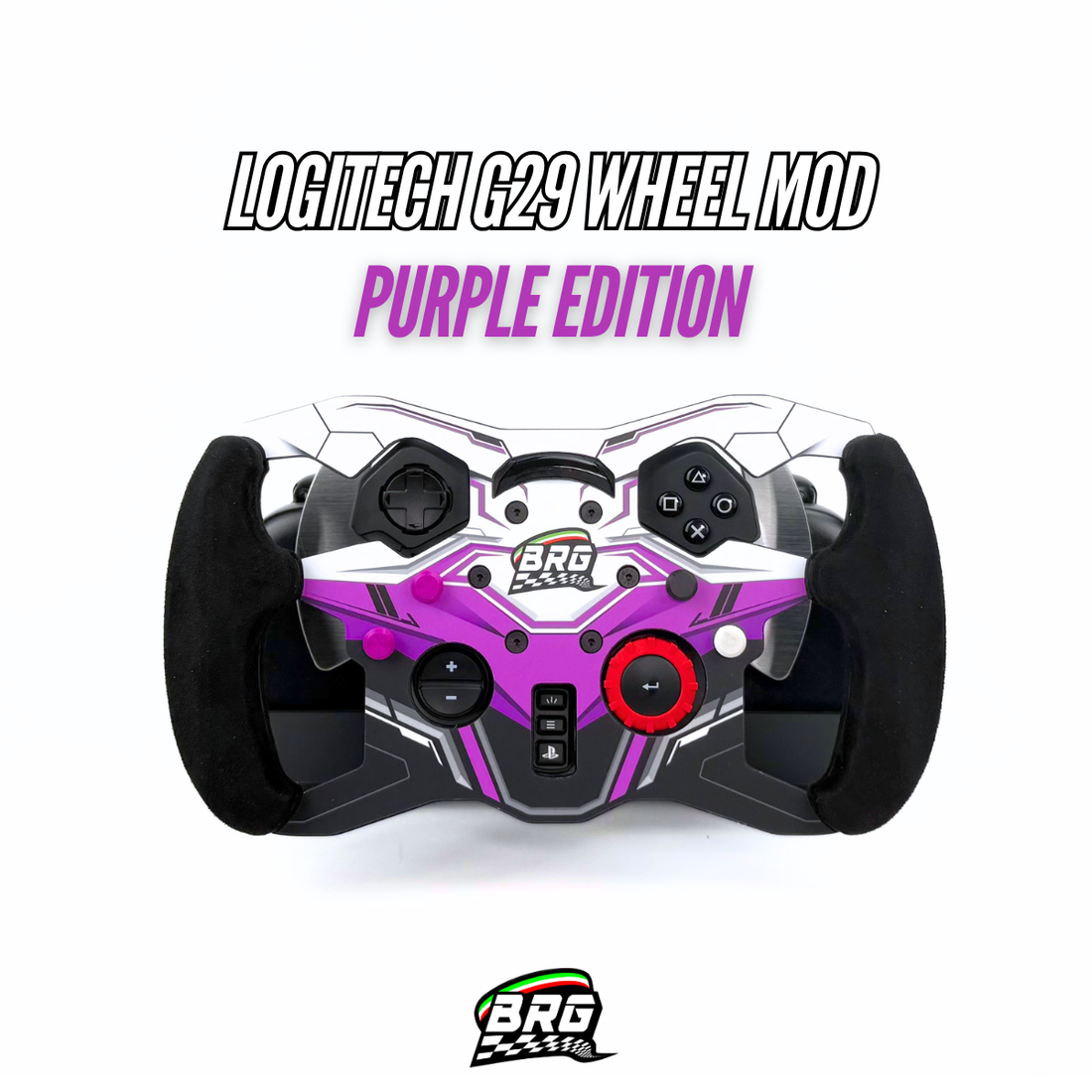 Logitech G29 / G923 PlayStation Aluminum Open Wheel Mod - Alcantara Grips – 3mm Plate – 28cm