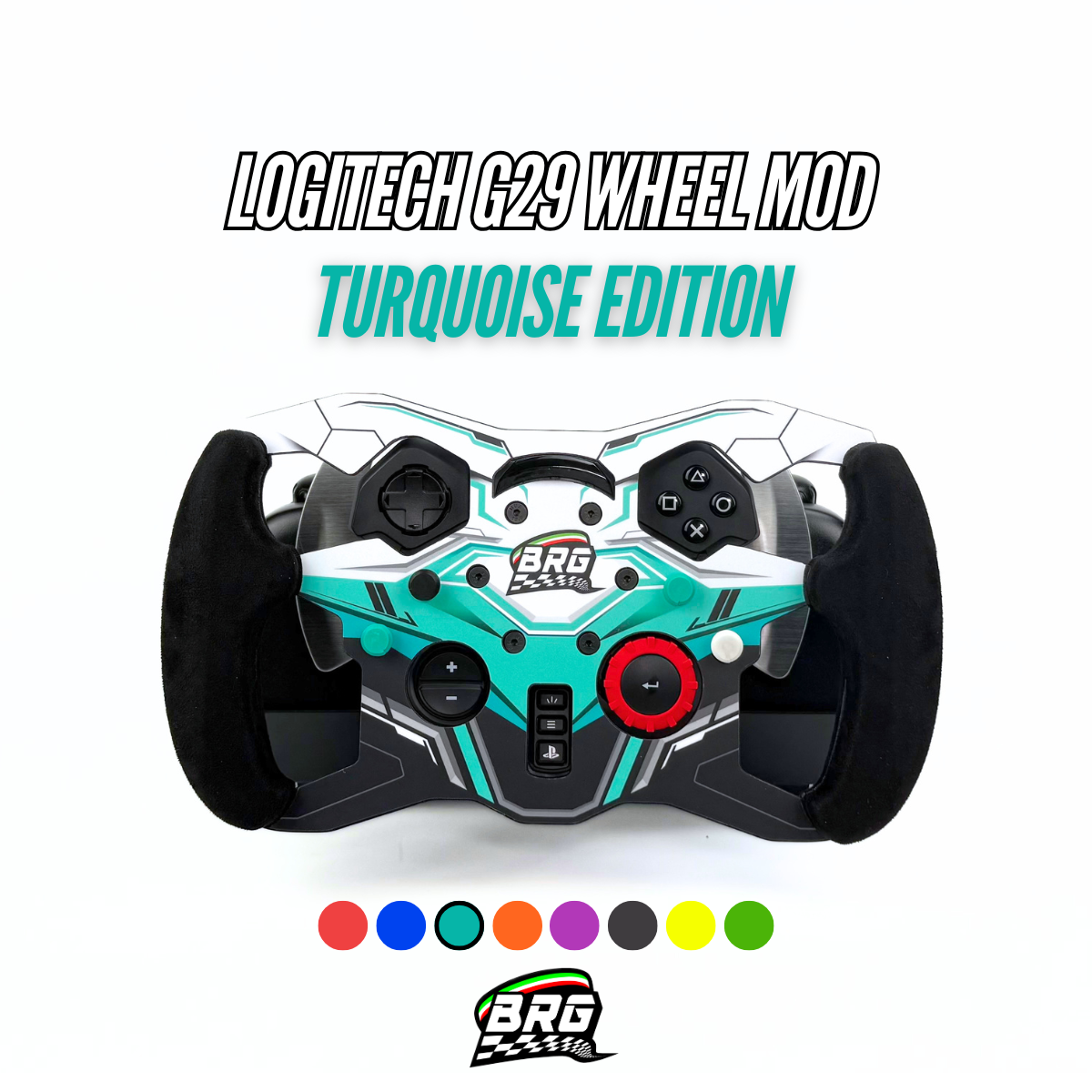 Logitech G29 / G923 PlayStation Aluminum Open Wheel Mod - Alcantara Grips – 3mm Plate – 28cm