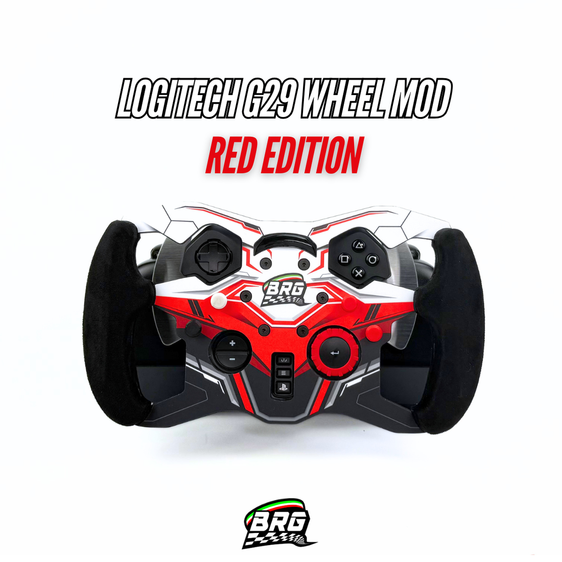 Logitech G29 / G923 PlayStation Aluminum Open Wheel Mod - Alcantara Grips – 3mm Plate – 28cm