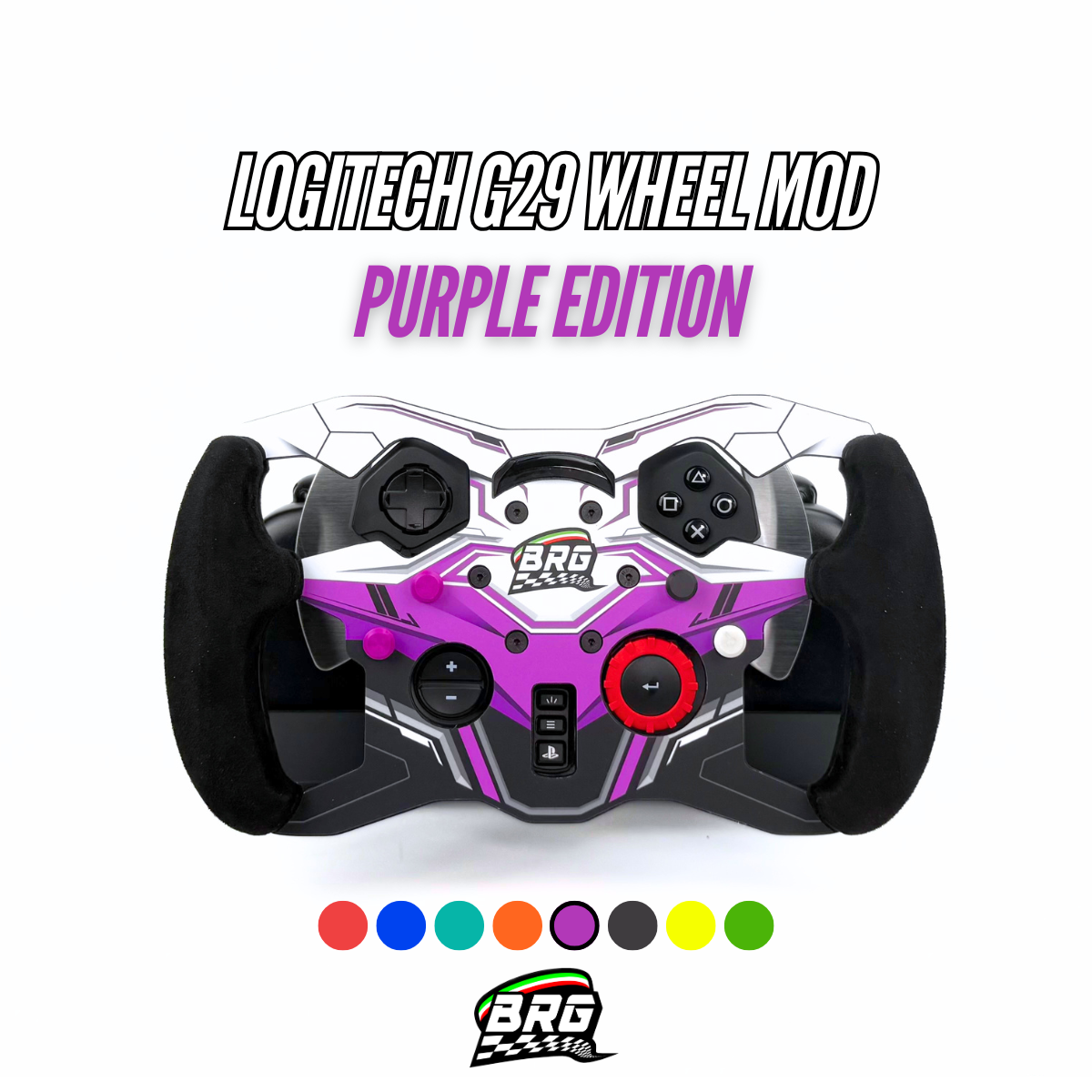 Logitech G29 / G923 PlayStation Aluminum Open Wheel Mod - Alcantara Grips – 3mm Plate – 28cm