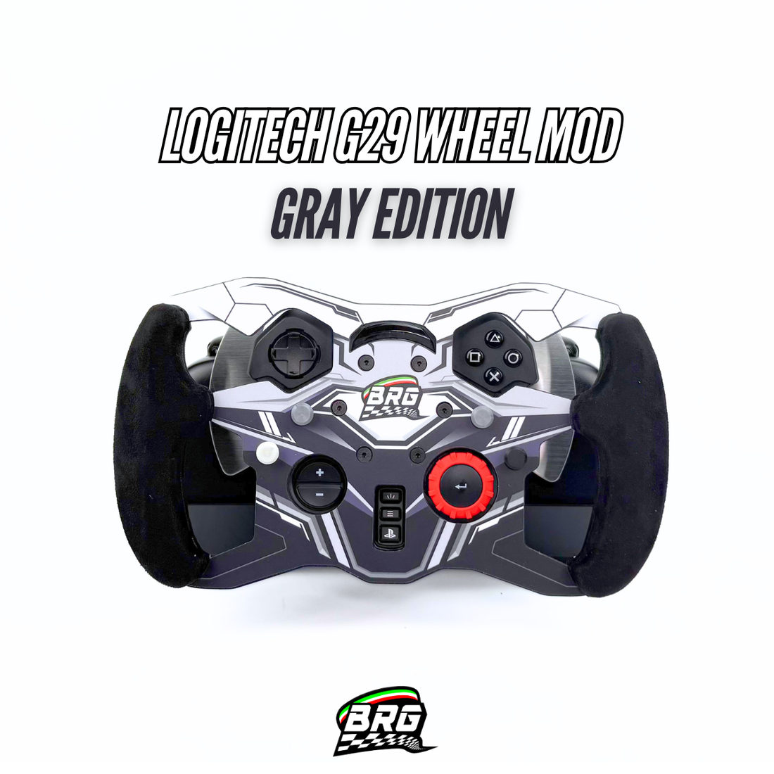 Logitech G29 / G923 PlayStation Aluminum Open Wheel Mod - Alcantara Grips – 3mm Plate – 28cm