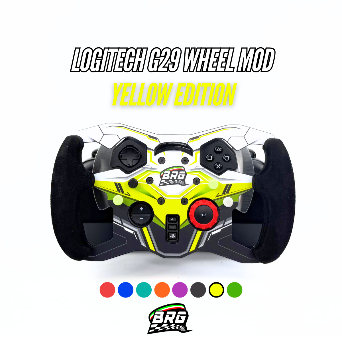 Logitech G29 / G923 PlayStation Aluminum Open Wheel Mod - Alcantara Grips – 3mm Plate – 28cm