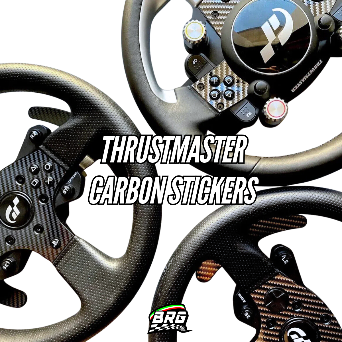 Thrustmaster Carbon Effect for Wheel and Paddles(x4 kit), for T300, GTE/599 Alcantara, Tm Open Wheel and TGT