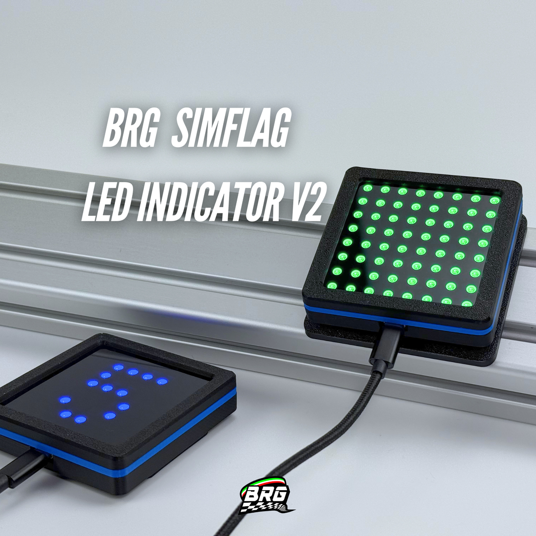 BRG Simracing V2 LED Flag Indicator, 64 LED, Plug and Play