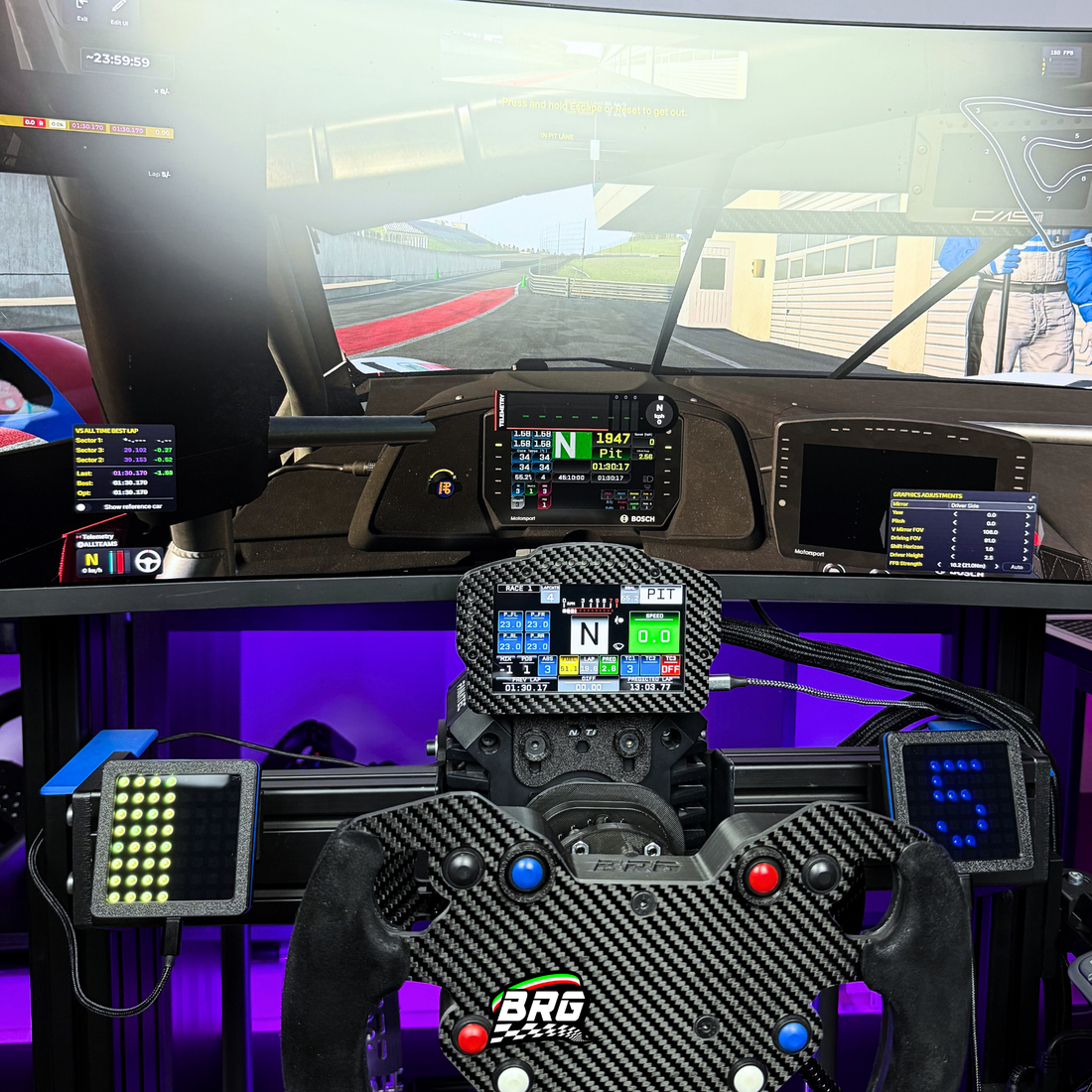 BRG Simracing V2 LED Flag Indicator, 64 LED, Plug and Play