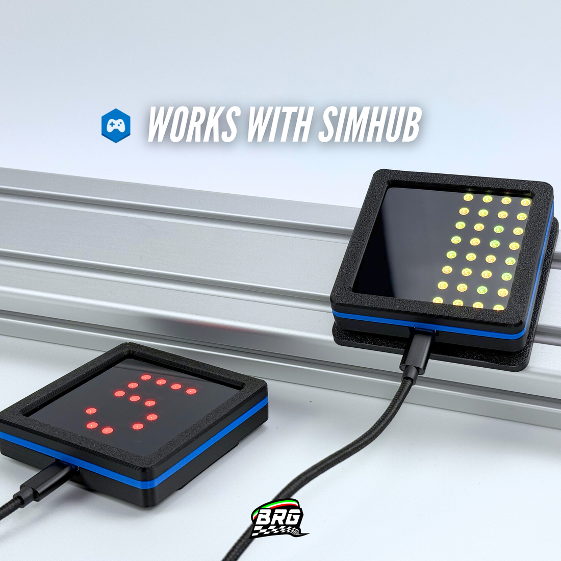 BRG Simracing V2 LED Flag Indicator, 64 LED, Plug and Play