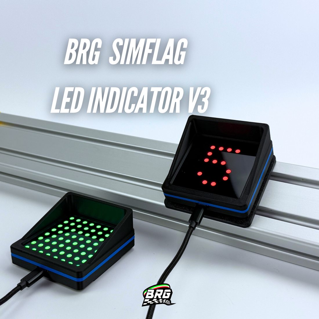 BRG Simracing V3 LED Flag Indicator, 64 LED, Plug and Play
