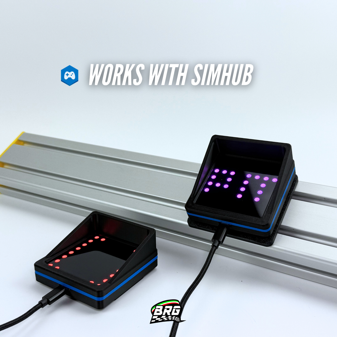 BRG Simracing V3 LED Flag Indicator, 64 LED, Plug and Play