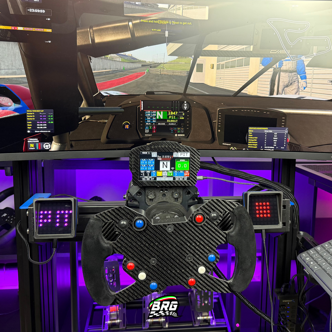 BRG Simracing V3 LED Flag Indicator, 64 LED, Plug and Play