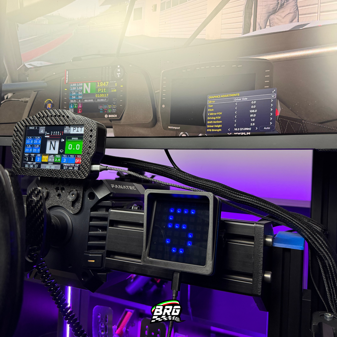 BRG Simracing V3 LED Flag Indicator, 64 LED, Plug and Play