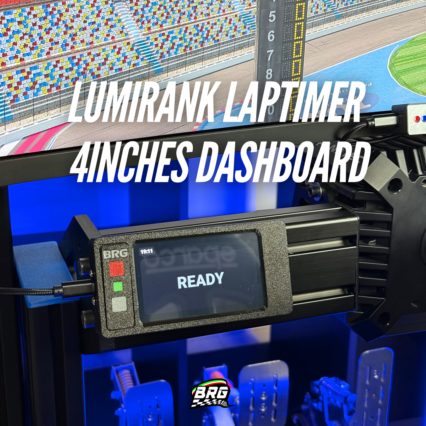 BRG Simracing Lumirank Lap Timer - Touch Screen Dash 4 Inch