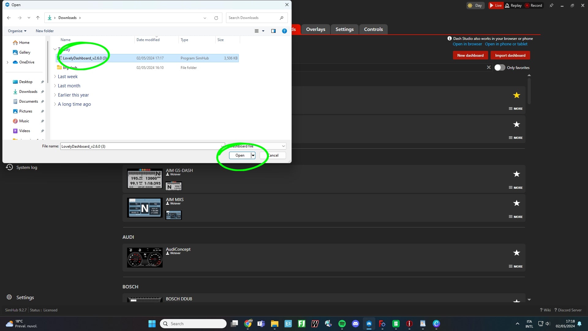 Earlier Lovely interface reference