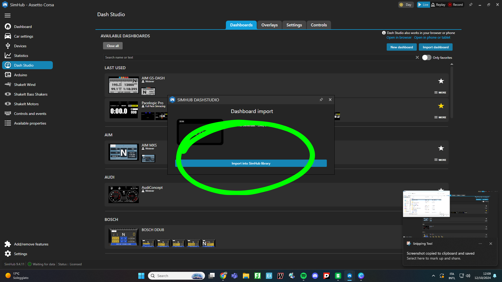 Confirm the import