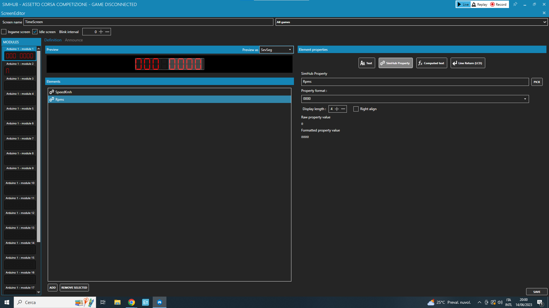Configure the screens