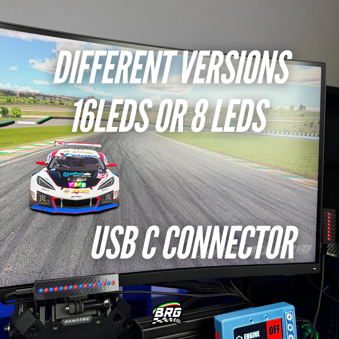 BRG Sim Racing Rpm, Rev Lights, Flags, Spotter, Multiple Configurations,  Plug and Play