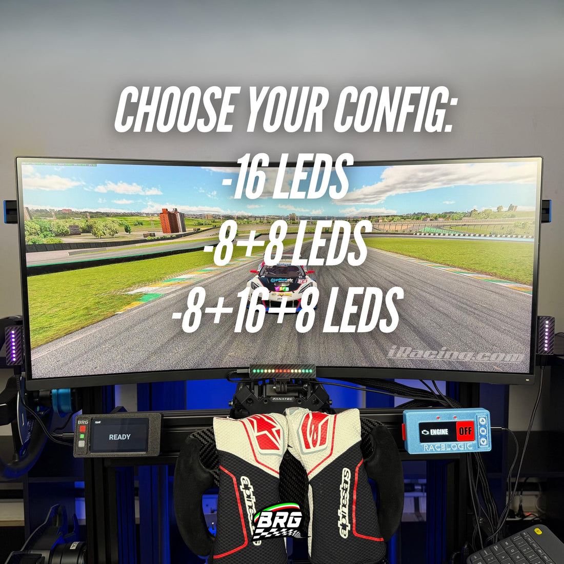 BRG Sim Racing Rpm, Rev Lights, Flags, Spotter, Multiple Configuration