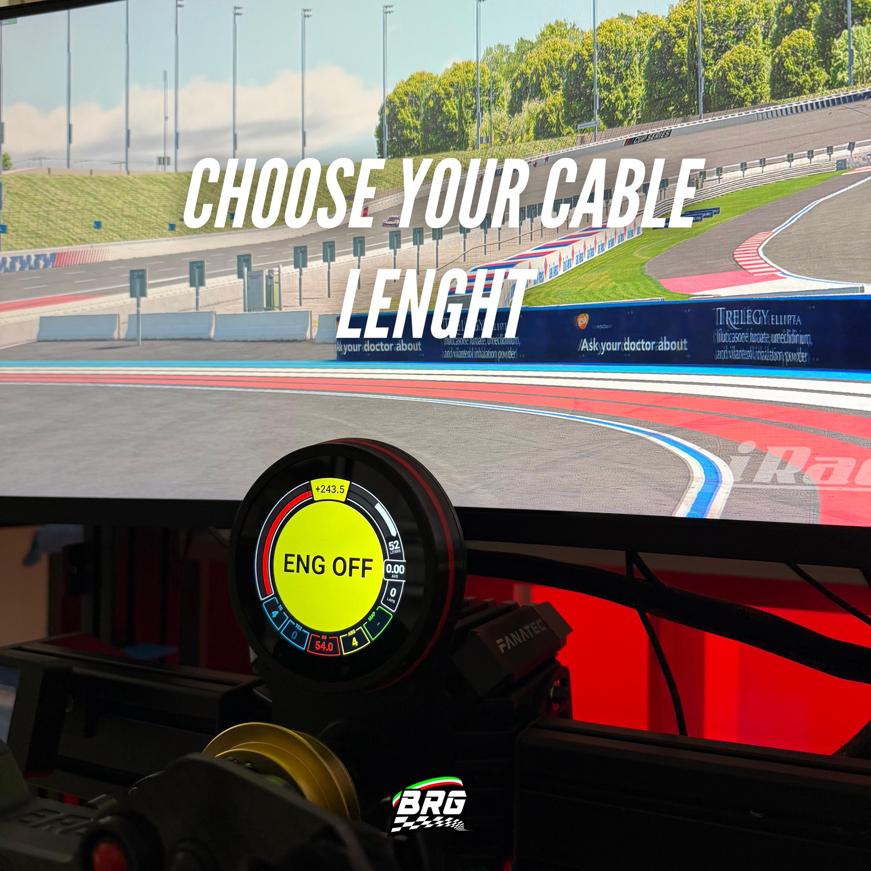 BRG Simracing Round Dashboard 3.4 Inch Screen – Compact Design, 16 LED